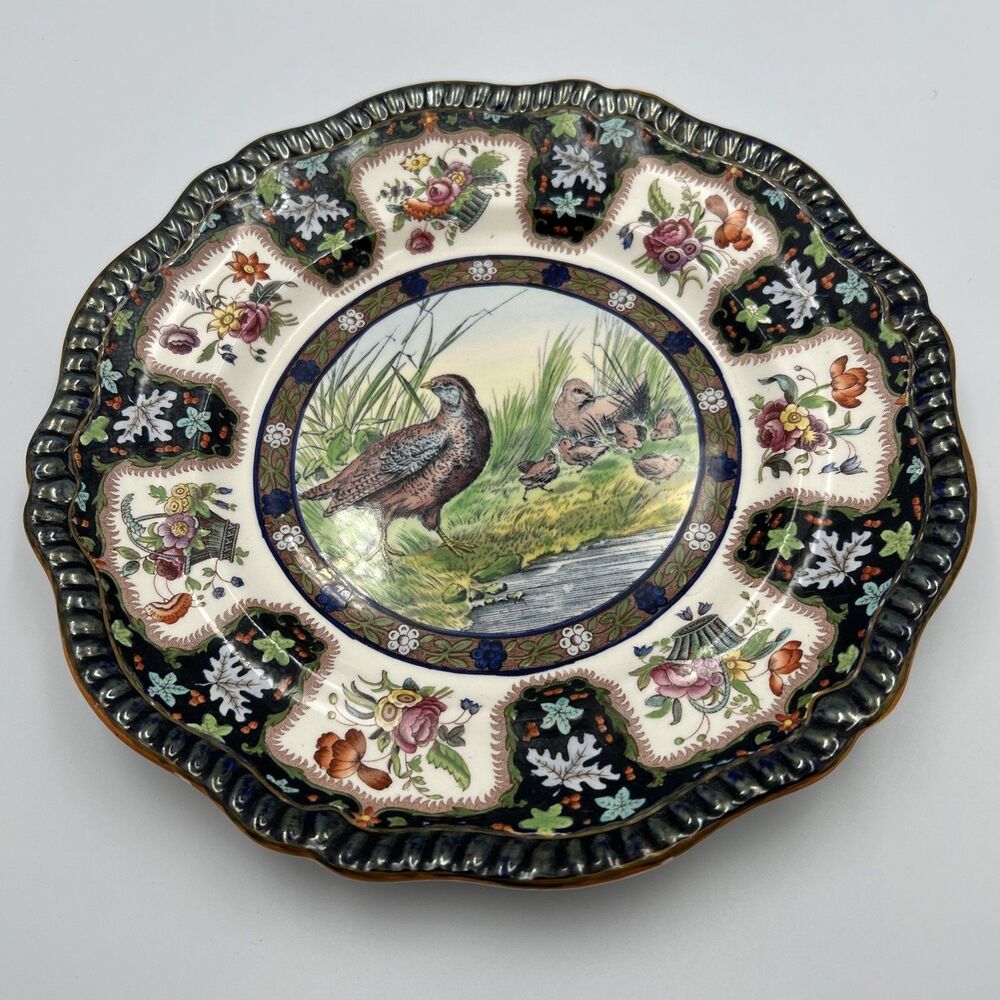 VTG Copeland Spode Partridge No. 5 10.5" Dinner Plate England Upland Game Birds